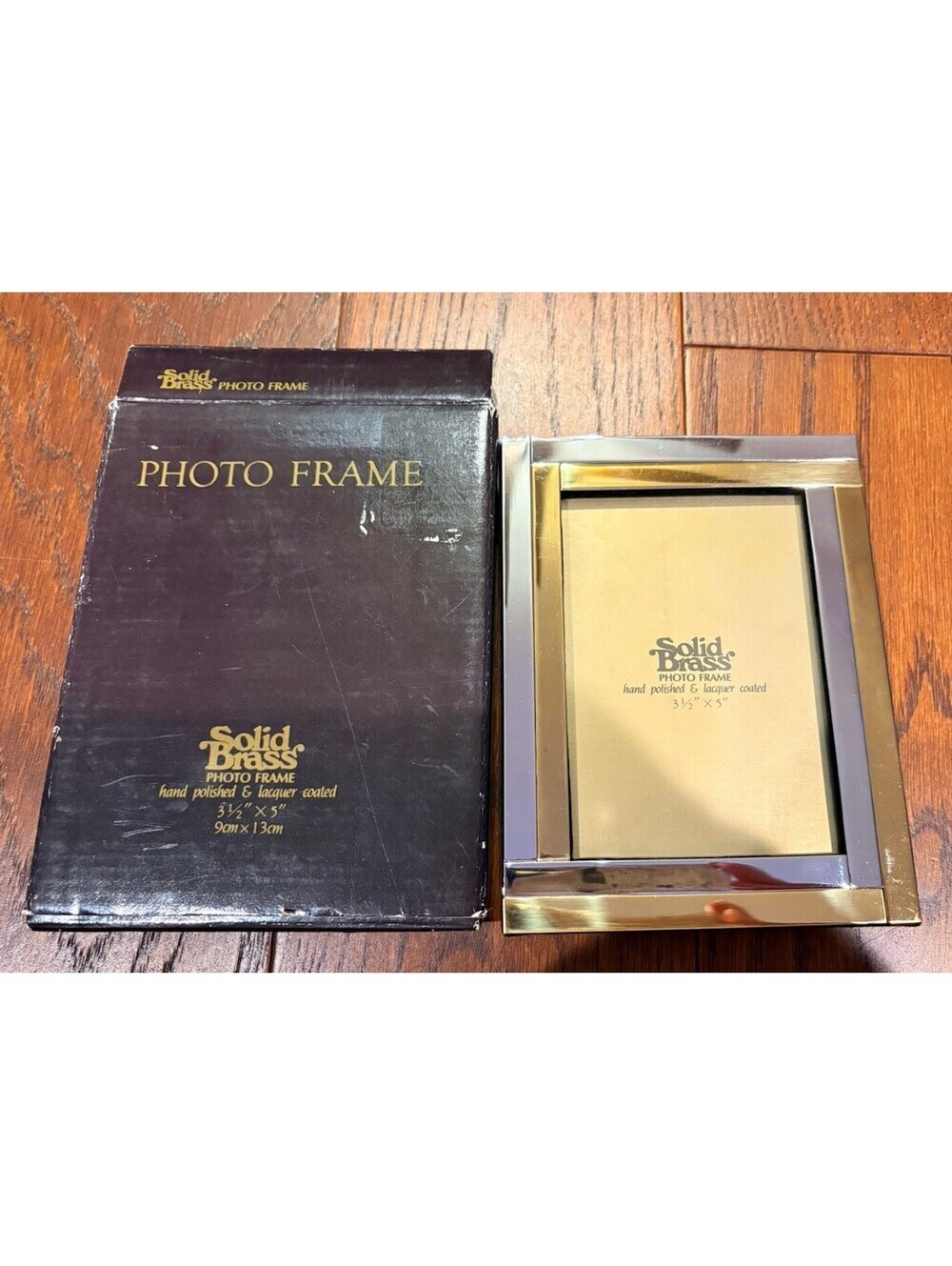 Solid Brass Photo Frame for 3.5x5 Hand-Polished Lacquer-Coated Silver:Gold